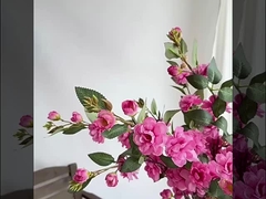 कैमेलिया कृत्रिम फूल, बहु-मुखियाँ वाले कैमेलिया फूल, लंबी शाखाएं, कृत्रिम फूल