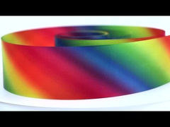 मेसिडा रिबन गर्मी हस्तांतरण मुद्रण धागा बेल्ट ढाल रंग इंद्रधनुष रिबन अनुकूलित पॉलिएस्टर