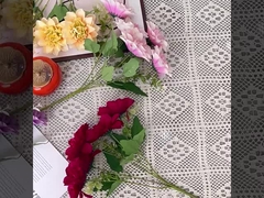 5 पियोनी और क्रिसैंथेम कृत्रिम रेशम के फूल, पियोनी कृत्रिम फूल, हाथ से रखे जाने वाले गुलदस्ते, वेड