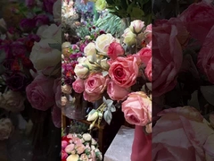 गुलाब अनुकरण नकली फूल भोजन की मेज, कॉफी टेबल सजावट गुलदस्ता, उच्च अंत महसूस, जले हुए