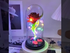 अनुकरण गुलाब, शाश्वत फूल, कांच कवर, मातृ दिवस, वेलेंटाइन दिवस, क्रिसमस उपहार सजावट