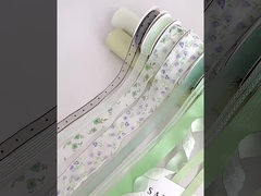 मिंट मैनबो रिबन फूल गुलदस्ता फ्लोट हस्तनिर्मित पुष्प डिजाइन DIY उपहार केक पैक सजावटी पट्टा