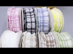 जापानी और कोरियाई शैली का पफ झुर्रीदार चेकर बैंड