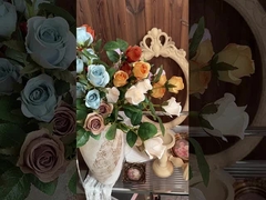 नकली फूल गुलाब, 6 सिर डोरा गुलाब झरना, नकली फूल सजावट, शादी गुलदस्ता थोक