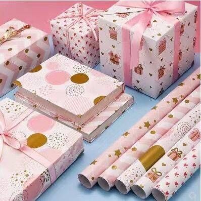खरीदें 80 ग्राम सफेद उपहार रैपिंग पेपर रोल डिजिटल मुद्रित 50 सेमी * 70 सेमी ऑनलाइन निर्माण