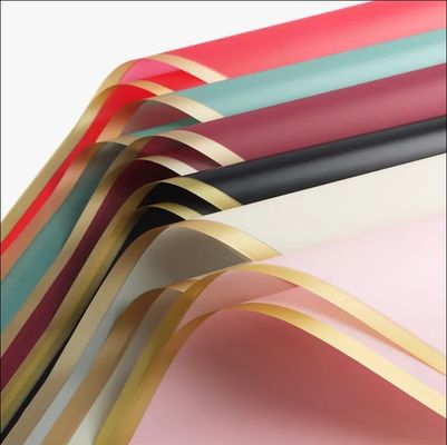 अच्छी कीमत गोल्ड एज फ्लावर रैपिंग पेपर वाटरप्रूफ फ्लोरल गुलदस्ता रैपिंग पेपर कोरियाई मैट फ्लिम ऑनलाइन