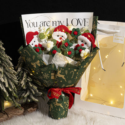 अच्छी कीमत कई रंग विकल्पों के साथ 20x33 सेमी हाथ से बुना हुआ ऊन सिमुलेशन फूल गुलदस्ता ऑनलाइन