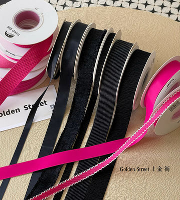 खरीदें कस्टमाइज्ड रंग बार्बी पिंक रिबन फूल गुलदस्ता स्ट्रैप उपहार DIY धनुष फूल की दुकान पुष्प सामग्री ऑनलाइन निर्माण