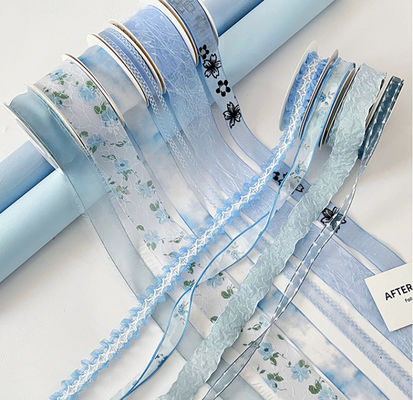 खरीदें मानव निर्मित नीला सागर सपना खोज श्रृंखला रिबन फूल गुलदस्ता पैकेजिंग रिबन पुष्प सजावट सामग्री बैच हस्तनिर्मित DIY ऑनलाइन निर्माण