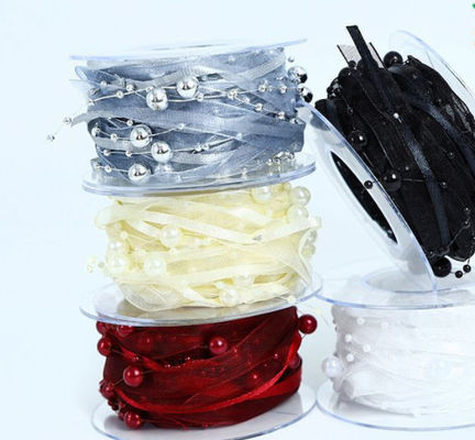 खरीदें पर्ल लव यार्न पर्ल चेन रिबन फूल पैकेजिंग सामग्री मोतीदार बाल सामान उपहार DIY रिबन 1 सेमी / 5 मीटर रंग की तेजी ऑनलाइन निर्माण