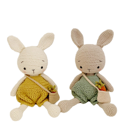 खरीदें थोक हस्तनिर्मित बुना Amigurumi Crochet Plush पशु गुड़िया कपास भरा हुआ खरगोश खिलौने बच्चों के लिए सोने के लिए ऑनलाइन निर्माण