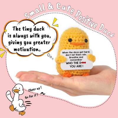 खरीदें हस्तनिर्मित Crochet Duck Stuffed Animal Toy महिलाओं के लिए प्रेरणादायक जन्मदिन का उपहार कॉलेज स्नातक सकारात्मक पीपी कपास ऑनलाइन निर्माण