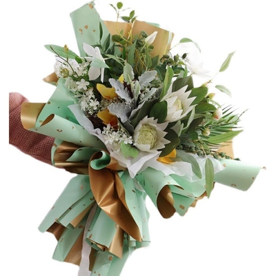 अच्छी कीमत गोल्ड प्रिंटेड फ्लोरिस्ट रैपिंग पेपर 58x58cm धातुई शैली ऑनलाइन