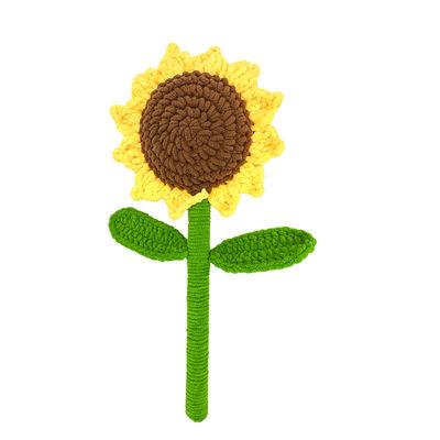 अच्छी कीमत विशाल सूरजमुखी और गुलाब चैंपियन गुलदस्ता वैलेंटाइन दिवस के लिए पीला और भूरा कपास रचनात्मक हस्तनिर्मित बुना हुआ उपहार ऑनलाइन