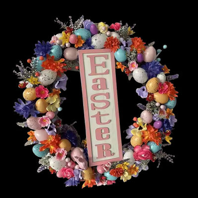 अच्छी कीमत Senmasine Egg Easter Wreath for Front Door Hanging Spring Decor Mixed Colorful Plastic Eggs Artificial Leaves Flowers Wreaths फ्लोर्स फूलों के लिए ईस्टर की माला ऑनलाइन