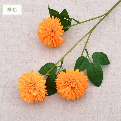 अच्छी कीमत अनुकरणीय तीन सिर वाली गेंद Chrysanthemum नकली फूल Hydrangea कृत्रिम फूल टेबल टेनिस Chrysanthemum शादी घर की सजावट अनुकरणीय Hydrangea गुलदस्ता ऑनलाइन