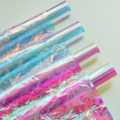 अच्छी कीमत फ्लोरिस्ट रैपिंग लेजर पारदर्शी इरिसेंट फिल्म गुलदस्ता के लिए इंद्रधनुष आंतरिक अस्तर कागज पैकिंग शिपिंग समय 30-45 दिन ऑनलाइन