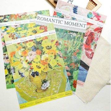 अच्छी कीमत फूल पैकेजिंग कागज रोमांटिक क्षण 57*57 सेमी तेल चित्रण माहौल कई रंगों में कला ऑनलाइन