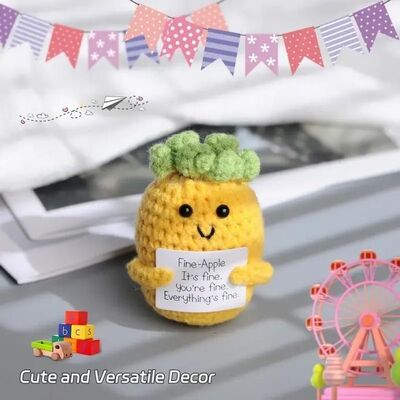 अच्छी कीमत Adorable Positive Energy Ornament Handmade Crochet Pineapple Plush Doll for Party Decorations ऑनलाइन