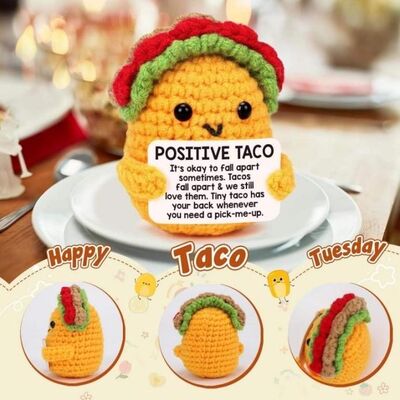 अच्छी कीमत Positive Crochet Taco Birthday Gifts Crochet Dolls Emotional Inspirational Support Positive Present for Graduation Mom Teachers ऑनलाइन