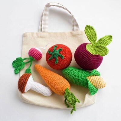अच्छी कीमत अमीगुरुमी बेबी प्ले प्यारा सब्जी Crochet हस्तनिर्मित बेबी खिलौने ऑनलाइन