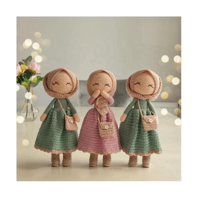 अच्छी कीमत Muslim Hijab Crochet Doll, 11-30cm 100% Cotton Amigurumi for Ramadan/Eid Gifts ऑनलाइन