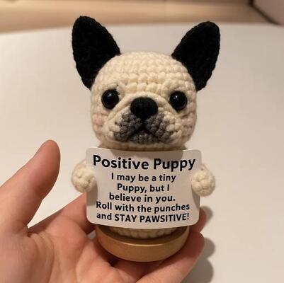 अच्छी कीमत Handmade Positive Crochet Puppy Soft Plush Anime Keychain Doll with Cotton Filling Weighted for Home Baby or Birthday Gift ऑनलाइन