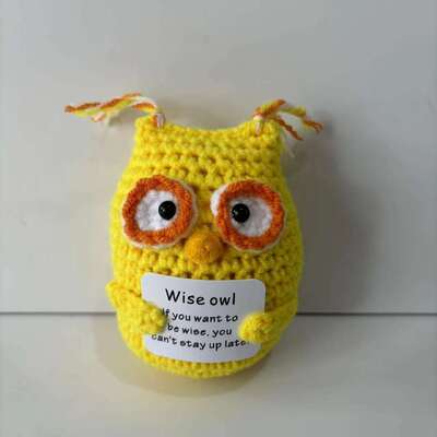 अच्छी कीमत New Positive Potato Handmade Inspirational Crochet Knitted Doll Emotional Support Cute Knitted Positive Wise Owl ऑनलाइन
