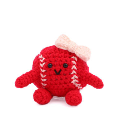 अच्छी कीमत थोक गर्म बिक्री खेल बेसबॉल हस्तनिर्मित हुक Amigurumi गुड़िया सजावट के लिए गहने छुट्टी उपहार ऑनलाइन