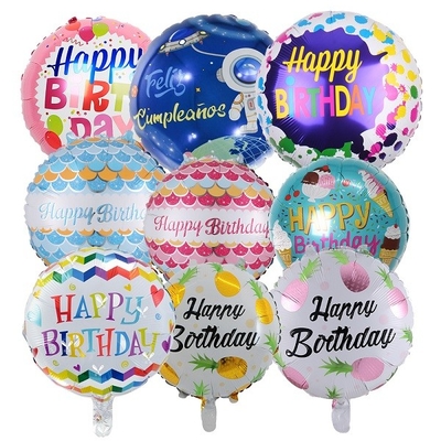 अच्छी कीमत गोल जन्मदिन मुबारक पत्र हवा भरा पन्नी गुब्बारे 18 इंच Mylar गुब्बारे ऑनलाइन
